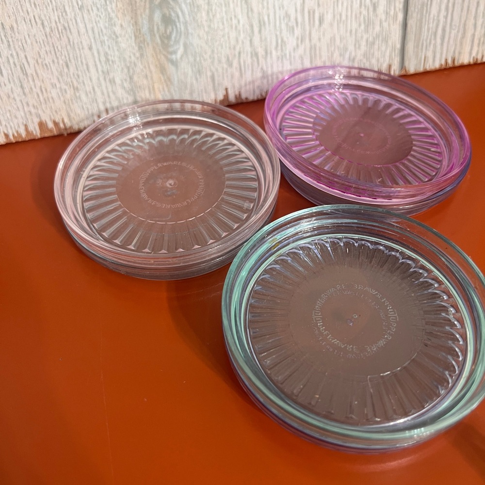Vintage Tupperware Expressions Coasters Set of 6 Translucent Sunburst Acrylic - Picture 4 of 6
